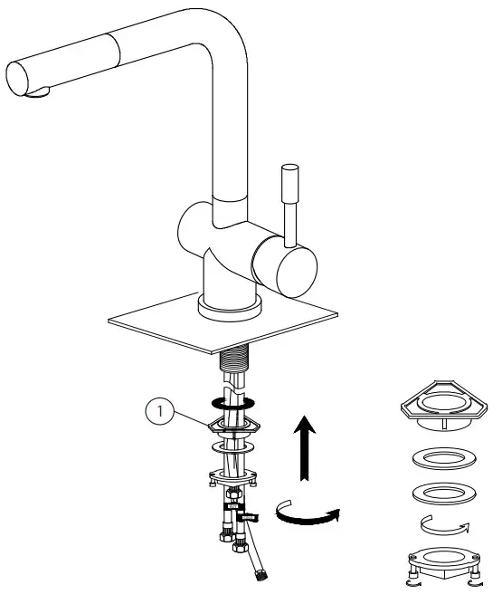 LULANI KA-240-30 Single Handle Pull-Out Kitchen Faucet -Step 4