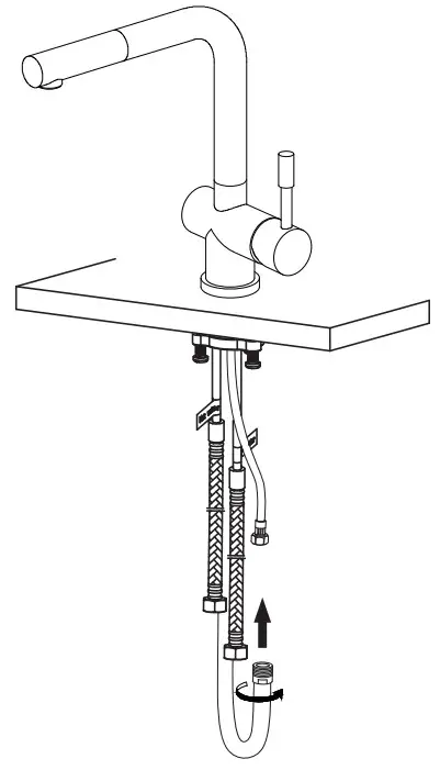 LULANI KA-240-30 Single Handle Pull-Out Kitchen Faucet -Step 5