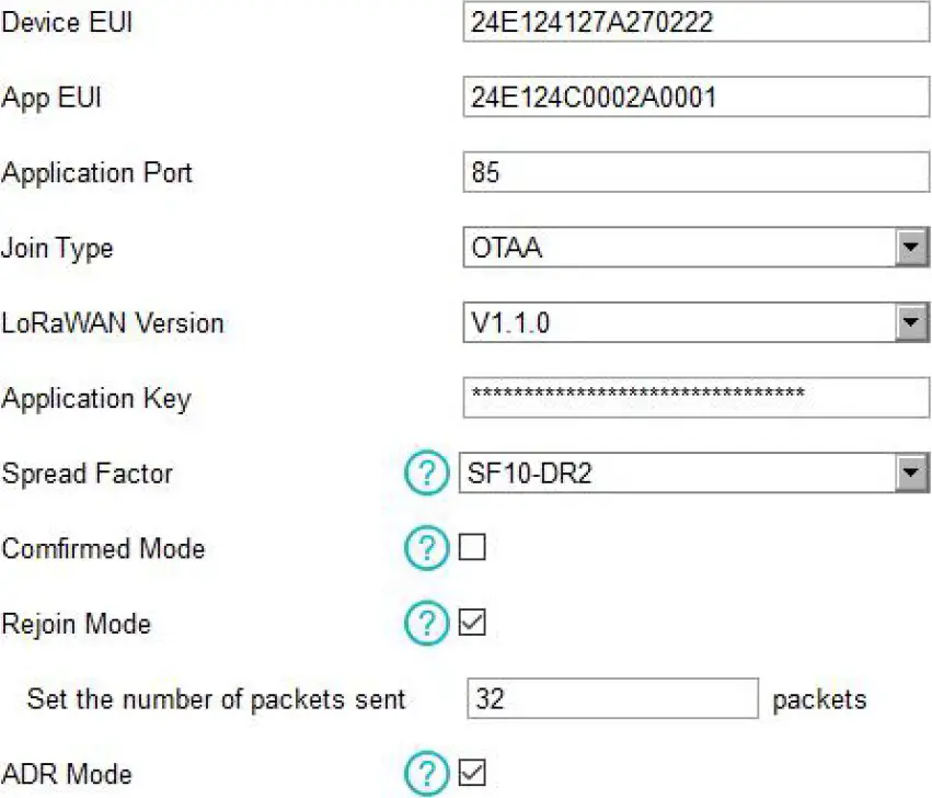 Basic LoRaWAN Settings