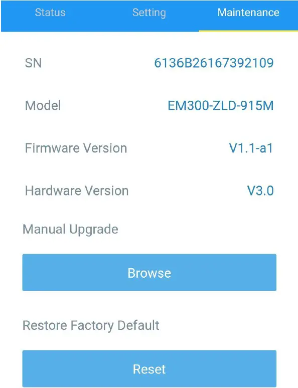 Reset to Factory Default