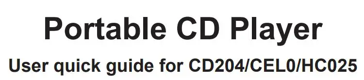 HOTT Portable CD Player User Guide