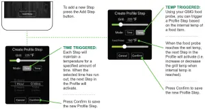 GMG Grill Smarter Eat Better App Control- CREATING STEPS