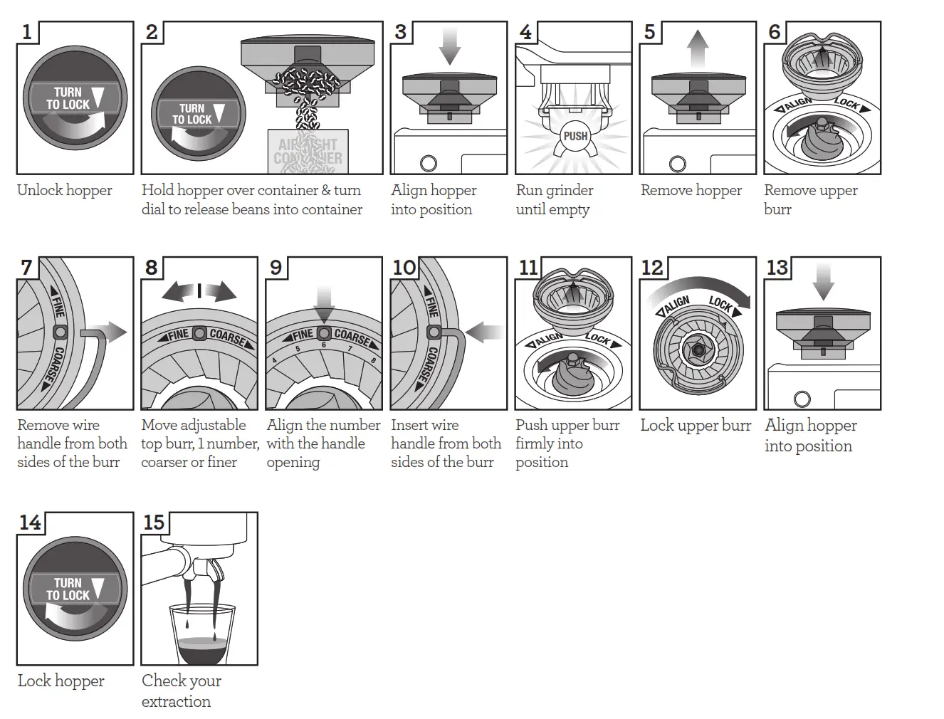 ADJUSTING CONICAL BURRS