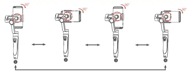 JOBY SUYT-0G 3-Axis Handheld Stabilizer - Smartphone orientation