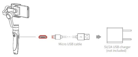 JOBY SUYT-0G 3-Axis Handheld Stabilizer - Stabilizer charging