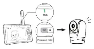 vtech RM5762 Pan Tilt Video Monitor - TALK key