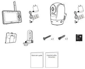 vtech RM5762 Pan Tilt Video Monitor - What’s in the box