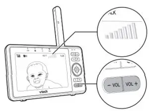 vtech RM5762 Pan Tilt Video Monitor - speaker volume