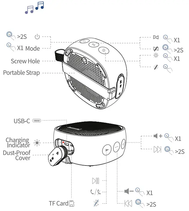 LENRUE F9 Wireless Speaker - Packing