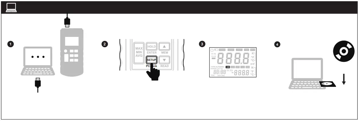 MASTECH MS6514 Digital Thermometer- Temp 2