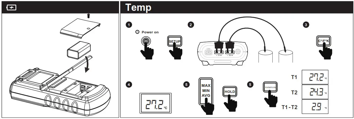 MASTECH MS6514 Digital Thermometer- Temp