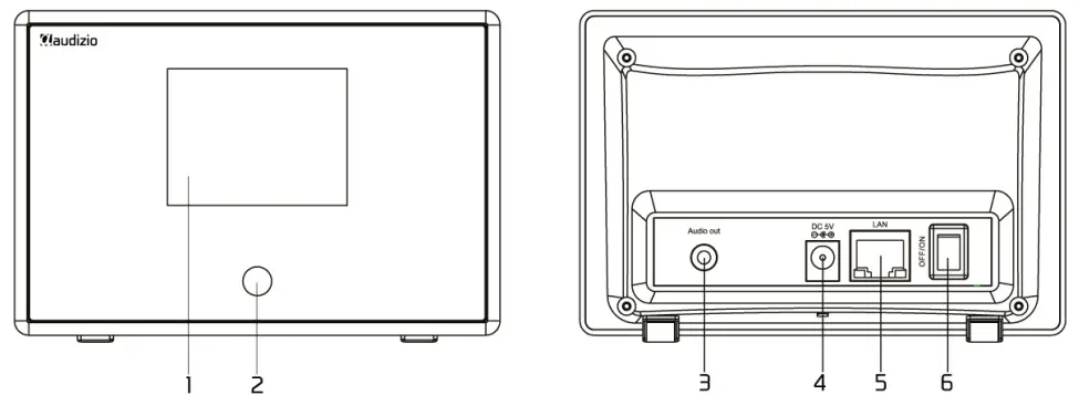 audizio 102 237 Turn WiFi Radio Receiver Adaptor - CONTROLS