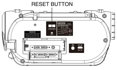 JENSEN Weather Band Radio With Wather Alert - RESET BUTTON