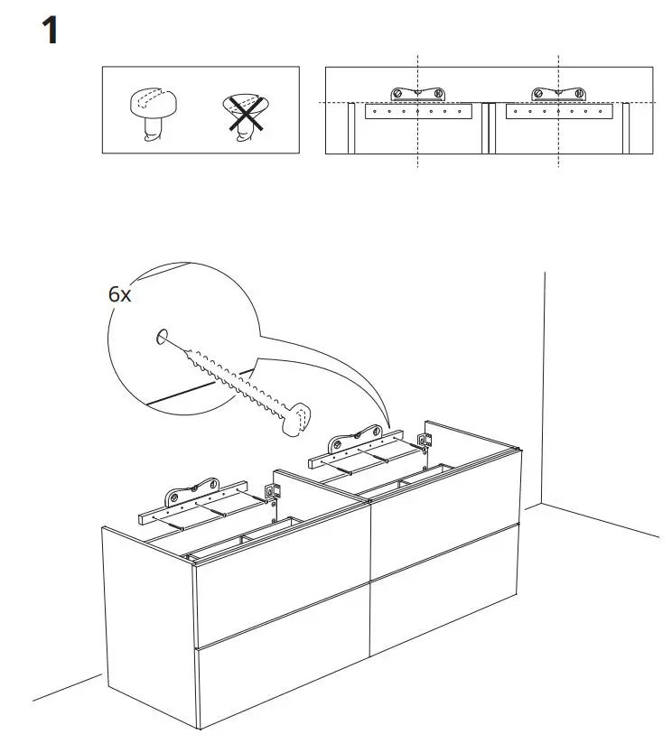 IKEA TOLKEN Countertop Marble Effect Instruction Manual - Installation 1