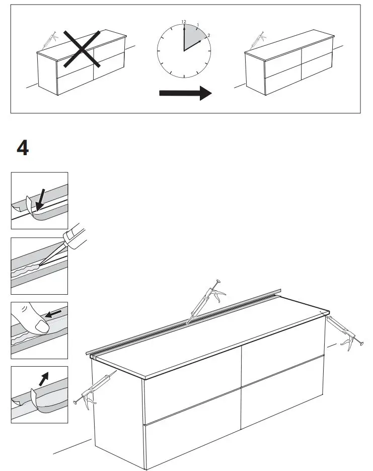 IKEA TOLKEN Countertop Marble Effect Instruction Manual - Installation 4