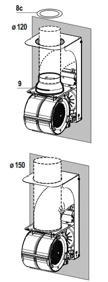 ROROSHETTA CILINDRO WH Wall Mounted Cooker Hood- AIR OUTLET