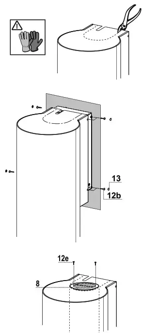 ROROSHETTA CILINDRO WH Wall Mounted Cooker Hood- Hood body mounting
