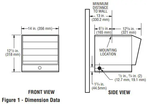 Fahrenheat FUH Series Unit Heater - front view and side view