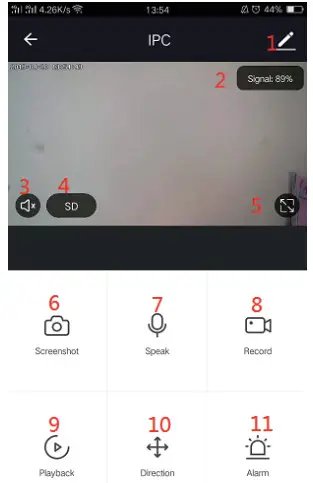 tuya ZC-X1-P04 Wi-Fi Camera - preview interface
