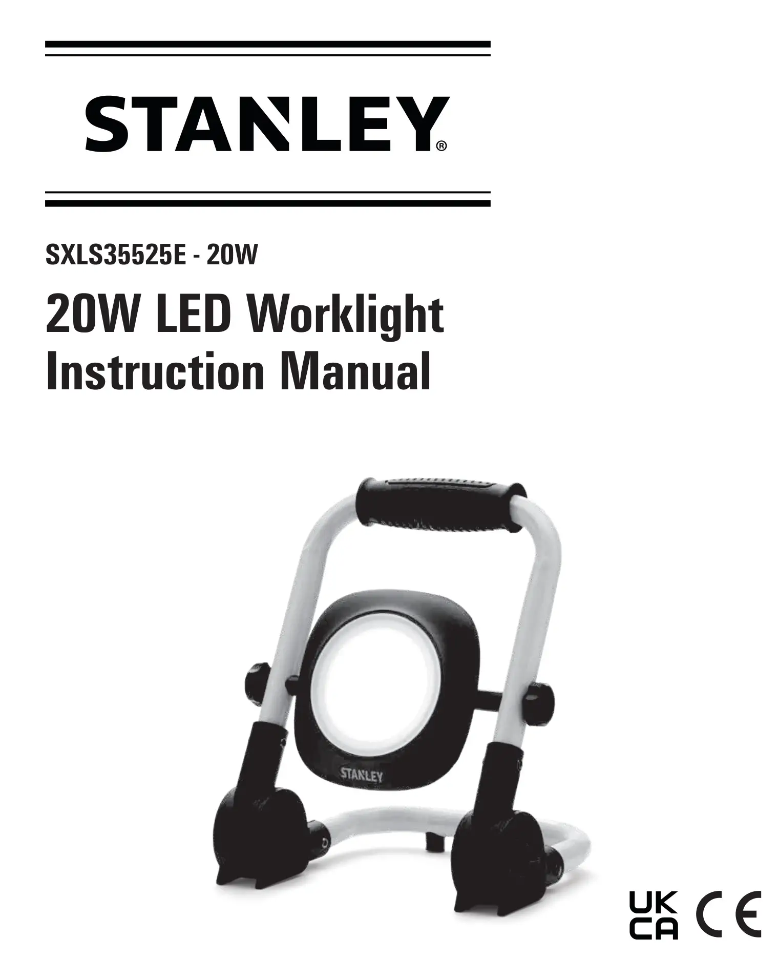STANLEY SXLS35525E 20W LED Worklight Instruction Manual
