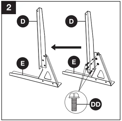 COSTWAY FP10068US Wall Mounted Electric Fireplace User Manual - Attach the Right bracket to the Right foot base