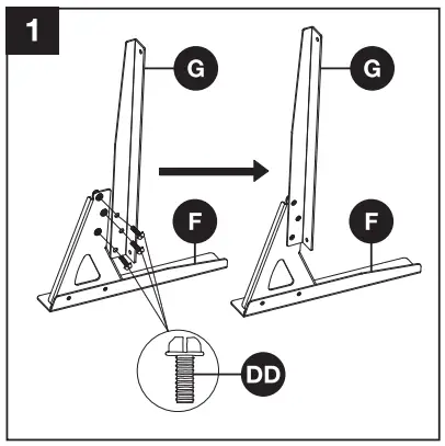COSTWAY FP10068US Wall Mounted Electric Fireplace User Manual - Attach the left bracket to the left foot base