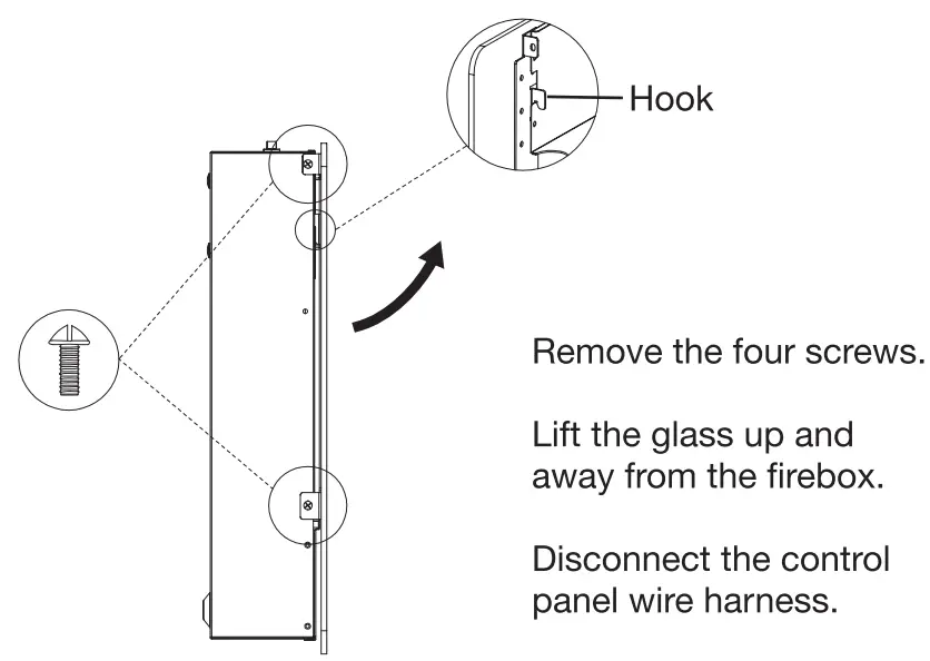 COSTWAY FP10068US Wall Mounted Electric Fireplace User Manual - Front Glass Removal