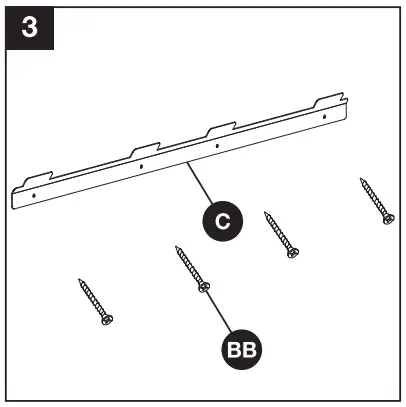 COSTWAY FP10068US Wall Mounted Electric Fireplace User Manual - Secure the mounting bracket to the wall using 4 large screws