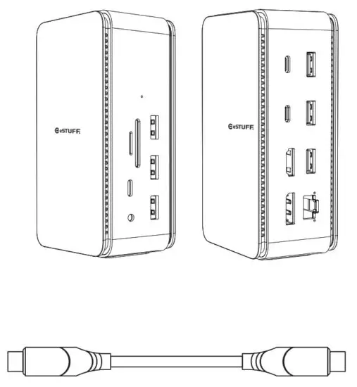 eSTUFF ES623015 USB4 Pro Dual Dock - Dual Dock