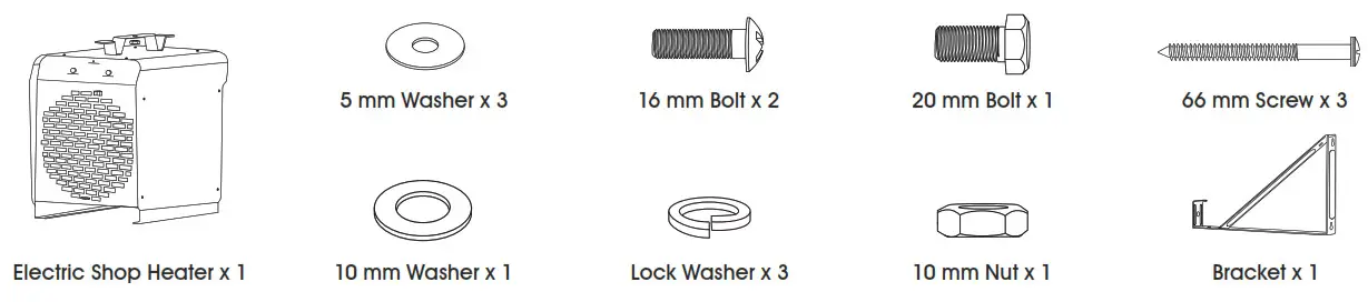 240V ELECTRIC SHOP HEATER PARTS