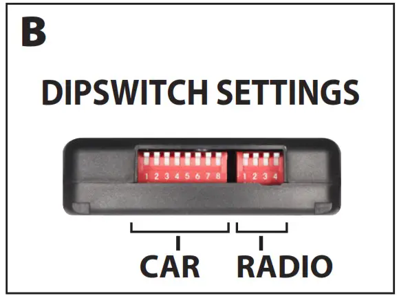 Phonocar Steering Wheel Controls Fakra Connector -DIPSWITCH SETTINGS