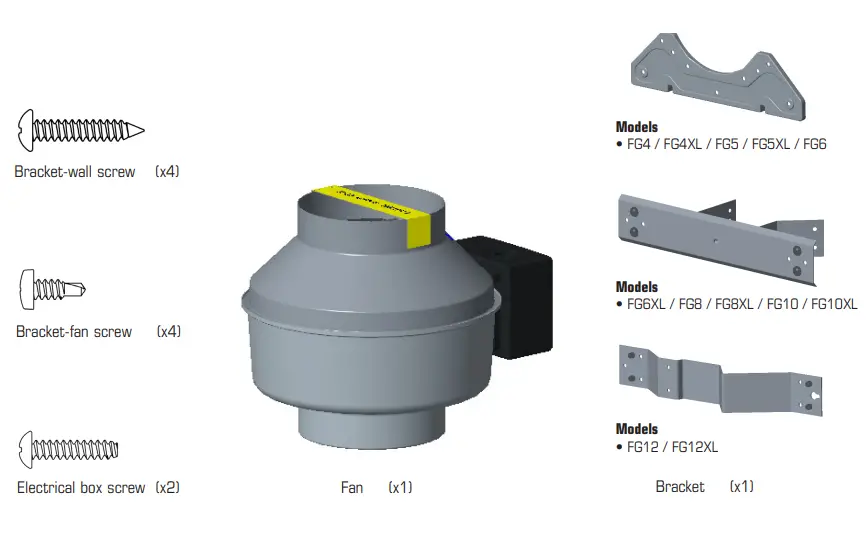 fantech 400017 FG Series Inline Centrifugal Fans 1