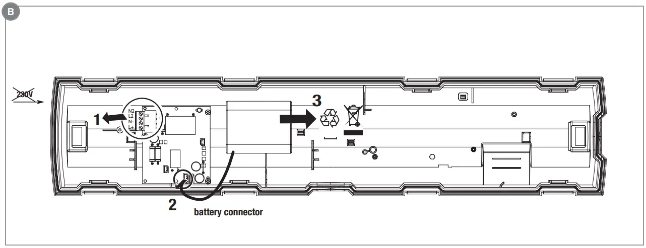 Beghelli 8584 Ticinque Tutto LED TR High Autonomy Luminaire - 10