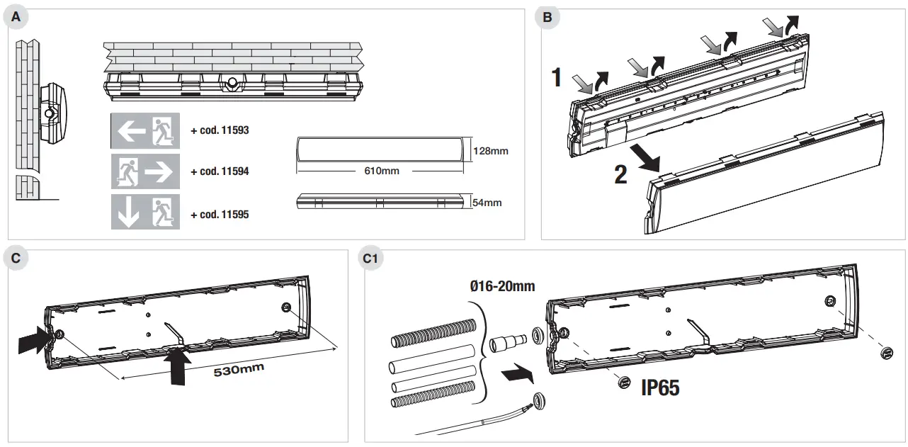 Beghelli 8584 Ticinque Tutto LED TR High Autonomy Luminaire - 5