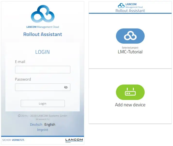 LANCOM XS 6128QF 10G Stackable Fiber Aggregation Switch - login screen