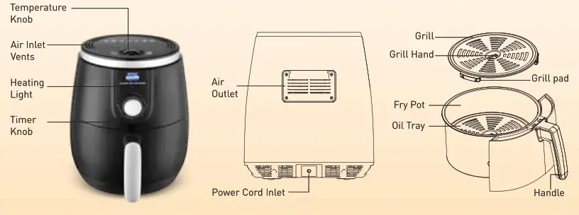 KENT 16096 Classic Hot Air Fryer - product