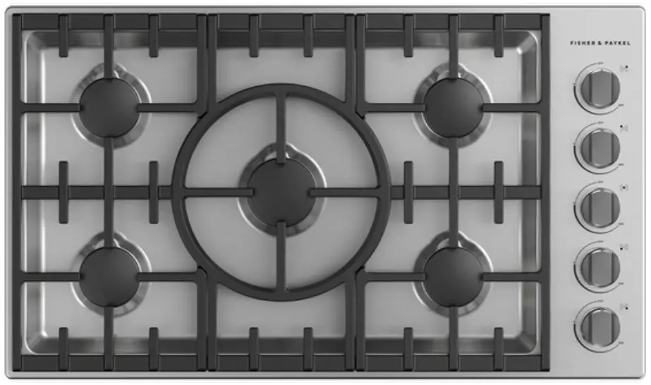FISHER   PAYKEL CDV3-365H-N 36 Inch 5 Sealed Dual Flow Burners Gas Cooktop