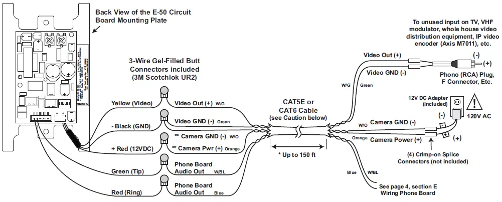 VIKING ELECTRONICS E-50 Single Gang Black Video Entry Phone-6
