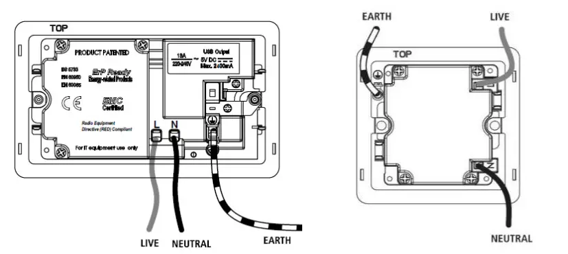 Knightsbridge 202162 Flat Plate 13A 1G DP Switched Socket - BLUETOOTH CONNECTION