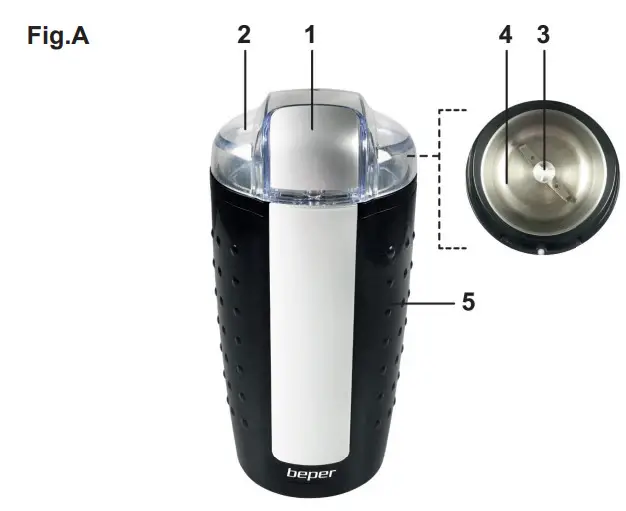 beper BP 581 Electric Coffee Grinder