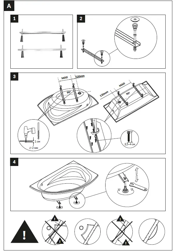 cersanit Kaliope 170x110 Bathtub Asymmetric Right fig (4)