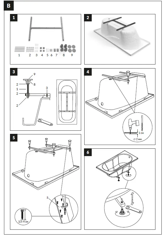 cersanit Kaliope 170x110 Bathtub Asymmetric Right fig (5)