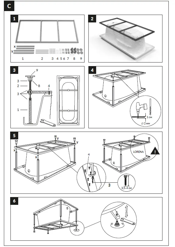 cersanit Kaliope 170x110 Bathtub Asymmetric Right fig (6)