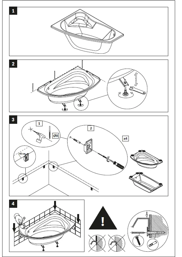 cersanit Kaliope 170x110 Bathtub Asymmetric Right fig (9)