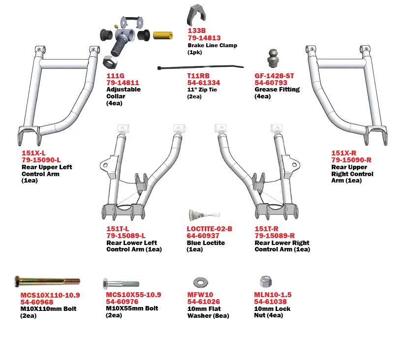 HIGH-LIFTER-HDRRA-C1D-Can-Am-Defender-1000-XT-and-XMR-APEXX-Rear-Rake-Arms-FIG-1