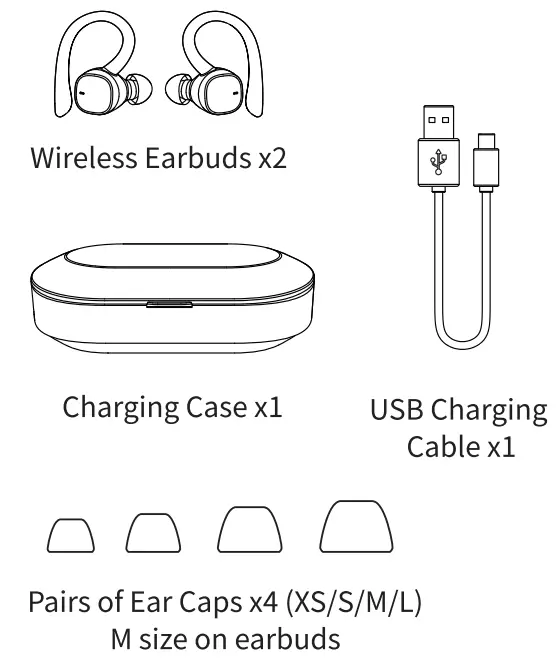 JTact S12 Wireless Earbuds with Charging Case fig 1