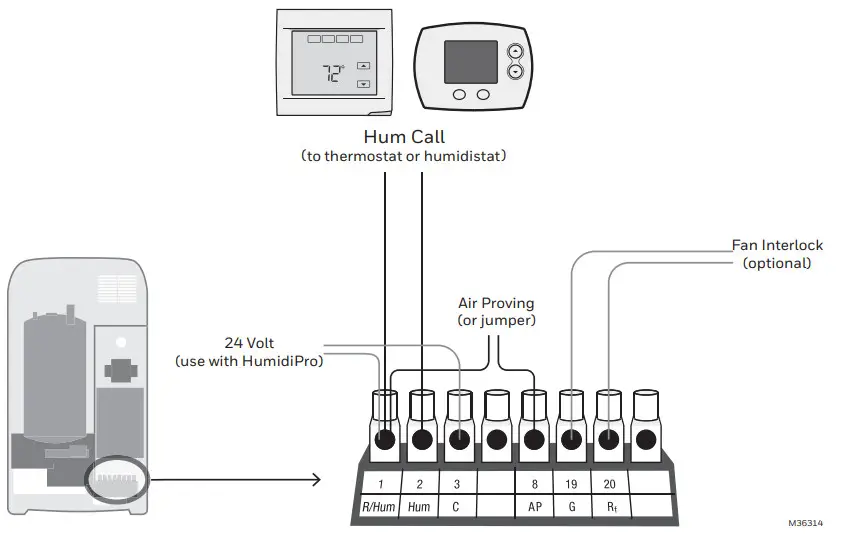 Honeywell HM700A1000 Electrode - Control Wiring