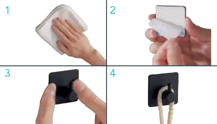 QITCH QUISINE 3 Black Towel Hooks -