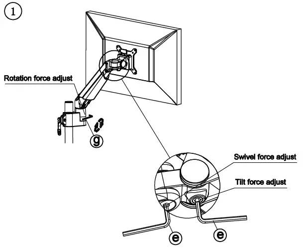 MULTIBRACKETS 4271 M VESA Gas Lift Arm Basic Single Pole fig 11