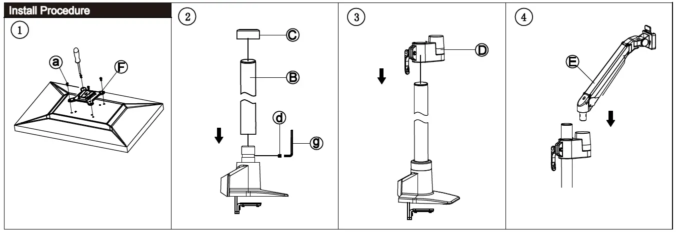 MULTIBRACKETS 4271 M VESA Gas Lift Arm Basic Single Pole fig 9